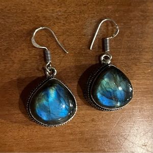 Elegant Blue Teardrop Earrings